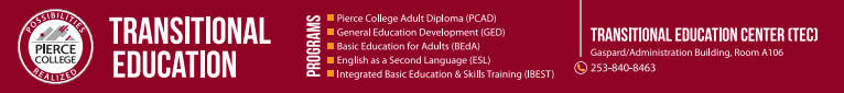 Pierce College Transitional Education logo