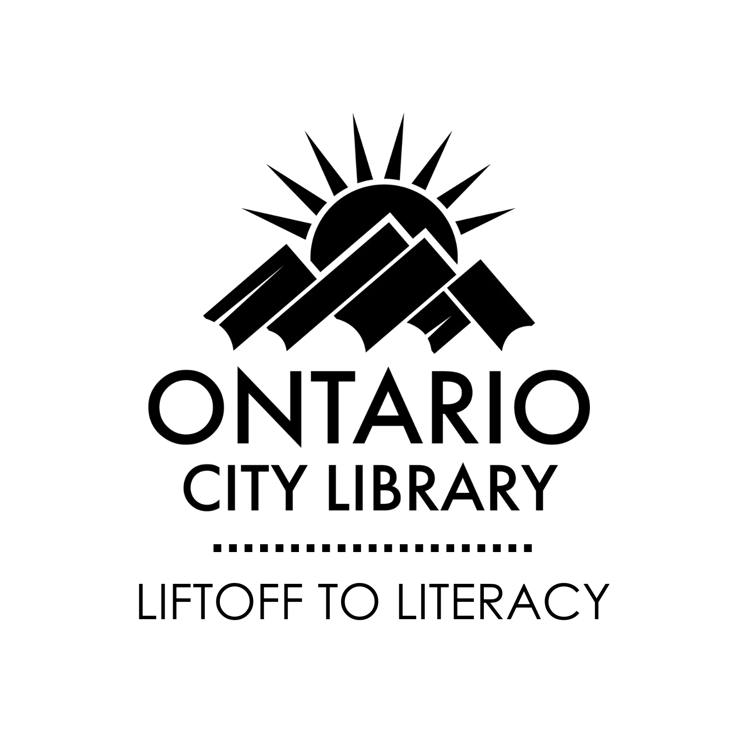 Liftoff to Literacy - Ontario City Library logo